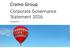 Cramo Group Corporate Governance Statement 2016