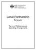 Local Partnership Forum. Terms of Reference and Operating Arrangements
