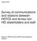Survey of communications and relations between HEFCE and its key non- HEI stakeholders and staff
