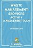 WASTE MANAGEMENT SERVICES ACTIVITY MANAGEMENT PLAN