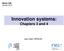 Innovation systems: Chapters 3 and 4