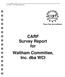 Three-Year Accreditation. CARF Survey Report for Waltham Committee, Inc. dba WCI