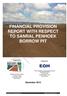 FINANCIAL PROVISION REPORT WITH RESPECT TO SANRAL PENHOEK BORROW PIT