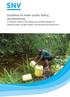 Guidelines for Water Quality Testing and Monitoring A Practical Guide to the Design and Implementation of Drinking Water Quality Studies and