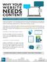 NEEDS CONTENT WEBSITE WHY YOUR NEWS IT S AN IMPORTANT MARKETING TOOL CONTENT CAN TAKE MANY FORMS CONTENT IS MULTI-FACETED