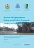 Review of Agricultural Policy and Policy Research