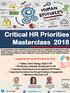 Critical HR Priorities Masterclass February 2018, FNB Learning Centre, Sandton