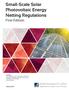 Small-Scale Solar Photovoltaic Energy Netting Regulations