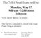 The Final Exam will be: Monday, May 17 9:00 am - 12:00 noon Johnson