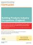 Building Products Industry Occupations (England)