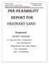 PRE-FEASIBILITY REPORT FOR ORDINARY SAND
