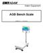 Adam Equipment. AGB Bench Scale. Software rev: V 1.00 & above