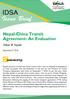 Issue Brief IDSA. Summary. Nepal-China Transit Agreement: An Evaluation. Nihar R Nayak. September27, 2018