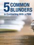 BLUNDERS. in Contracting With a PBM