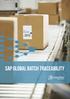 SAP Global Batch Traceability