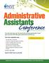 Conference. Administrative Assistants. Spend a little time on yourself.