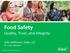 Food Safety Quality, Trust, and Integrity