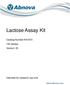 Lactose Assay Kit. Catalog Number KA assays Version: 05. Intended for research use only.