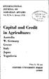 Capital and Credit in Agriculture: