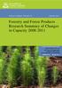 Forestry and Forest Products Research Summary of Changes in Capacity