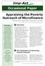 Occasional Paper IMPROVING THE IMPACT OF MICROFINANCE ON POVERTY: ACTION RESEARCH PROGRAMME. Appraising the Poverty Outreach of Microfinance