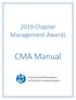 2019 Chapter Management Awards. CMA Manual