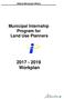 Alberta Municipal Affairs. Municipal Internship Program for Land Use Planners Workplan