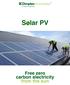 S lar PV. Free zero carbon electricity from the sun