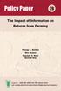 The Impact of Information on Returns from Farming. Pratap S. Birthal Shiv Kumar Digvijay S. Negi Devesh Roy