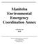 Manitoba Environmental Emergency Coordination Annex Version