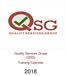 Quality Services Group (QSG) Training Calendar