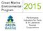 Green Marine. Environmental Program. Performance Indicators for Ports & St. Lawrence Seaway Corporations
