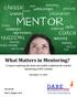 What Matters in Mentoring??