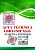 ACTA TECHNICA CORVINIENS IS BULLETIN of ENGINEERING
