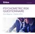 PSYCHOMETRIC RISK QUESTIONNAIRE. Due diligence - October 2016