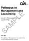 SAMPLE. Pathways to Management and Leadership. Level 5: Management and Leadership. Unit 501