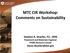 MTC CIR Workshop: Comments on Sustainability