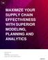 MAXIMIZE YOUR SUPPLY CHAIN EFFECTIVENESS WITH SUPERIOR MODELING, PLANNING AND ANALYTICS
