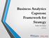 Business Analytics Capstone Framework for Strategy