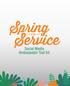 Spring. Service. into. Social Media Ambassador Tool Kit