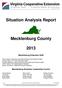 Situation Analysis Report. Mecklenburg County