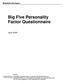 Big Five Personality Factor Questionnaire