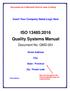 ISO 13485:2016 Quality Systems Manual