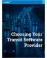 Choosing Your Transit Software Provider