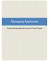 Managing Applicants. Guide to Manage Applicants through to Hiring Proposal