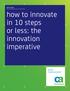 how to innovate in 10 steps or less: the innovation imperative