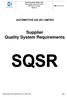 Supplier Quality System Requirements
