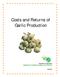 Costs and Returns of Garlic Production