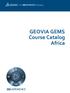 GEOVIA GEMS Course Catalog Africa