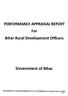 PERFORMANCE APPRAISAL REPORT For Bihar Rural Development Officers